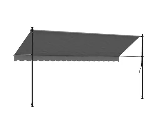 Izvelkama Markīze, 400X150 Cm, Antracītpelēka, Audums, Tērauds Vidaxl