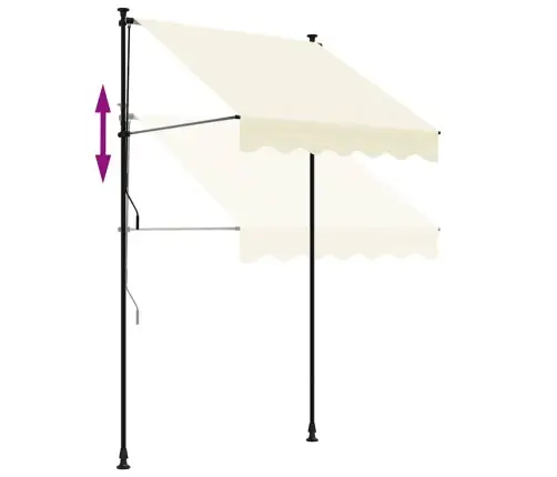 Izvelkama Markīze, 150X150 Cm, Krēmkrāsas, Audums, Tērauds Vidaxl