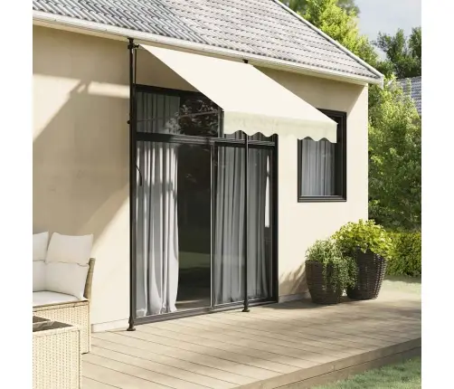 Izvelkama Markīze, 150X150 Cm, Krēmkrāsas, Audums, Tērauds Vidaxl