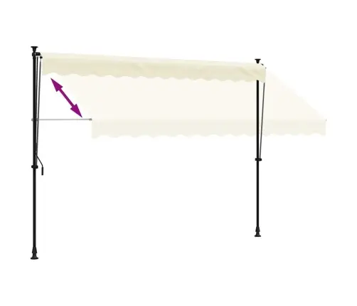 Ištraukiama Markizė, Kreminė, 300X150cm Audinys Ir Plienas