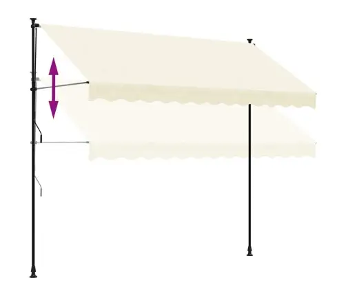Ištraukiama Markizė, Kreminė, 300X150cm Audinys Ir Plienas