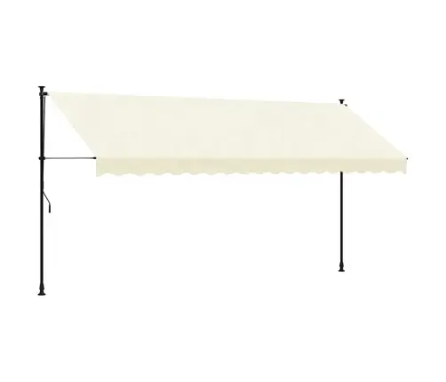 Ištraukiama Markizė, Kreminė, 400X150cm Audinys Ir Plienas