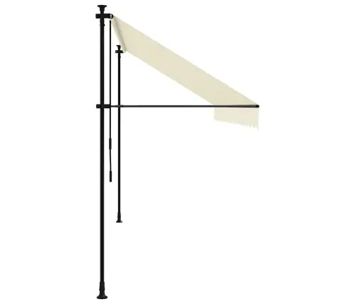 Ištraukiama Markizė, Kreminė, 400X150cm Audinys Ir Plienas