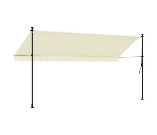 Ištraukiama Markizė, Kreminė, 400X150cm Audinys Ir Plienas