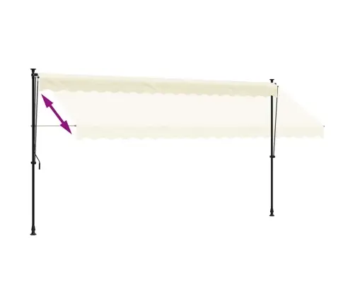 Ištraukiama Markizė, Kreminė, 400X150cm Audinys Ir Plienas