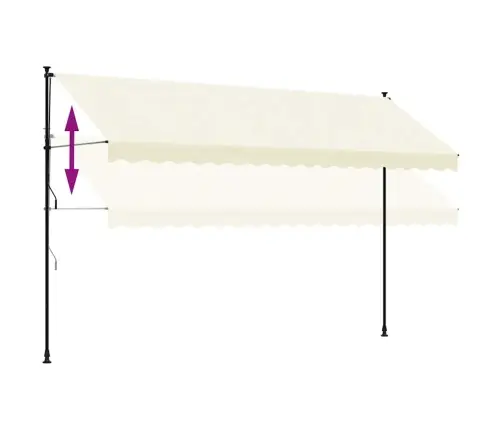 Ištraukiama Markizė, Kreminė, 400X150cm Audinys Ir Plienas