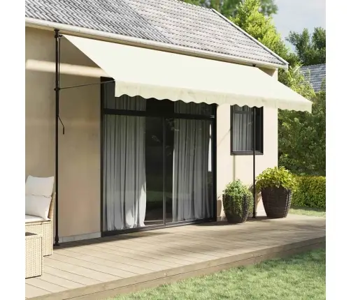 Ištraukiama Markizė, Kreminė, 400X150cm Audinys Ir Plienas