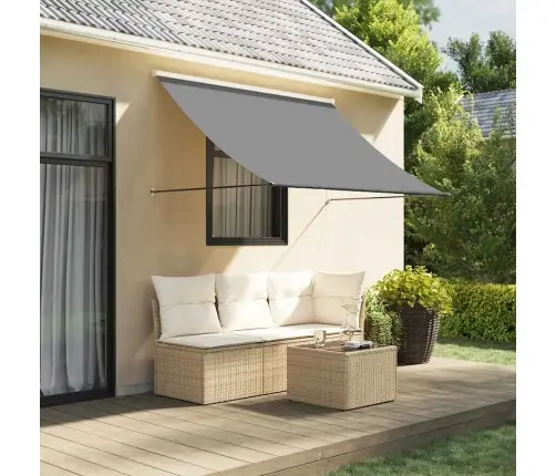 Izvelkama Markīze, 250X150 Cm, Antracītpelēka, Audums, Tērauds Vidaxl