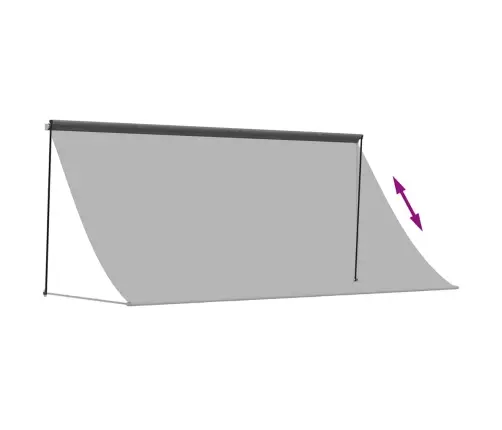 Izvelkama Markīze, 300X150 Cm, Antracītpelēka, Audums, Tērauds Vidaxl