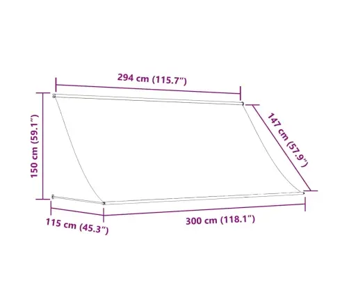 Izvelkama Markīze, 300X150 Cm, Antracītpelēka, Audums, Tērauds Vidaxl
