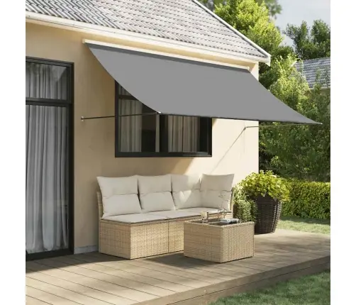 Izvelkama Markīze, 300X150 Cm, Antracītpelēka, Audums, Tērauds Vidaxl