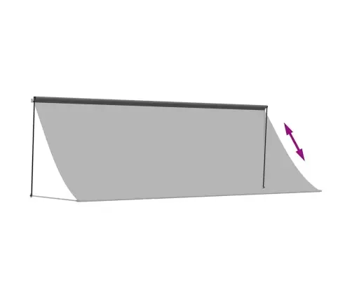 Ištraukiama Markizė, Antracito, 400X150cm Audinys Ir Plienas