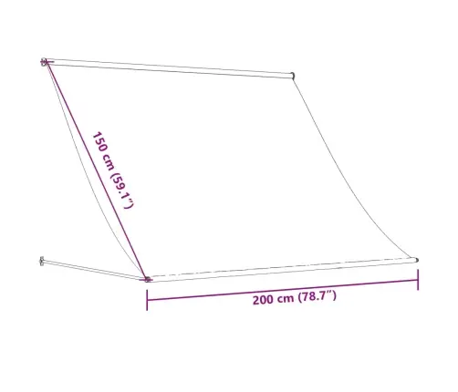 Izvelkama Markīze, 200X150 Cm, Krēmkrāsas, Audums, Tērauds Vidaxl