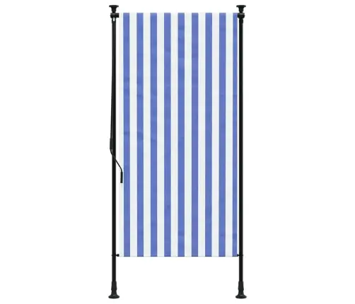 Lauko Roletas, Mėlynas Ir Baltas, 100X270cm Audinys Ir Plienas