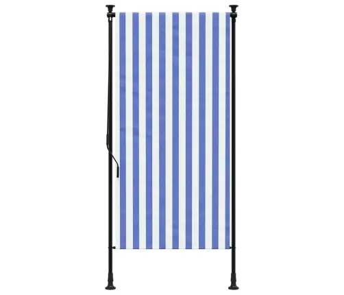 Väliruloo, Sinine Ja Valge, 120 X 270 cm Kangas Ja Teras