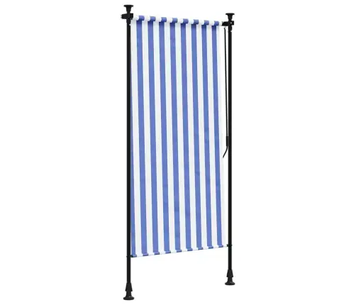 Väliruloo, Sinine Ja Valge, 120 X 270 cm Kangas Ja Teras