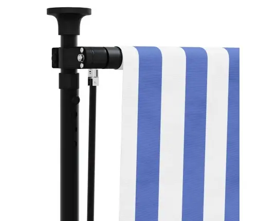 Āra Ruļļu Žalūzija, 150X270 Cm, Zila Ar Baltu, Audums, Tērauds Vidaxl