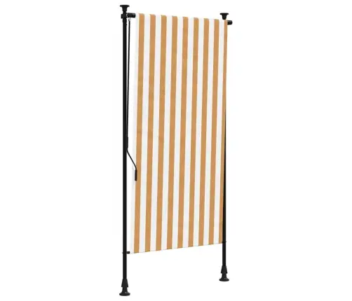 Āra Ruļļu Žalūzija, 100X270 Cm, Oranža, Balta, Audums, Tērauds Vidaxl