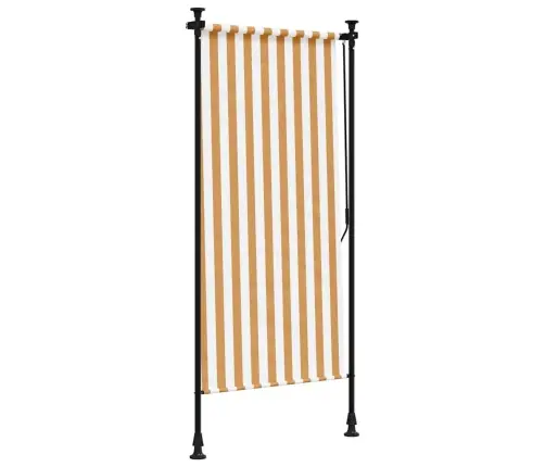 Āra Ruļļu Žalūzija, 100X270 Cm, Oranža, Balta, Audums, Tērauds Vidaxl