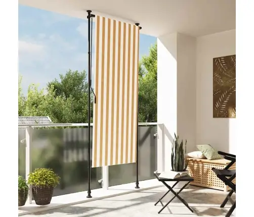 Āra Ruļļu Žalūzija, 100X270 Cm, Oranža, Balta, Audums, Tērauds Vidaxl