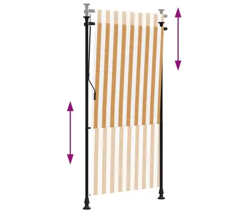 Väliruloo, Oranž Ja Valge, 120 X 270 cm Kangas Ja Teras