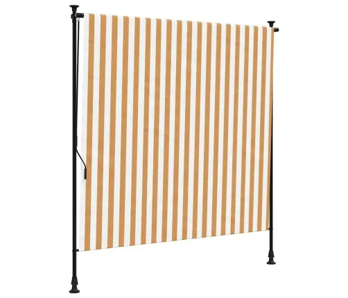 Āra Ruļļu Žalūzija, 150X270 Cm, Oranža, Balta, Audums, Tērauds Vidaxl