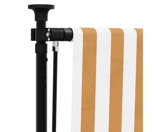 Āra Ruļļu Žalūzija, 150X270 Cm, Oranža, Balta, Audums, Tērauds Vidaxl