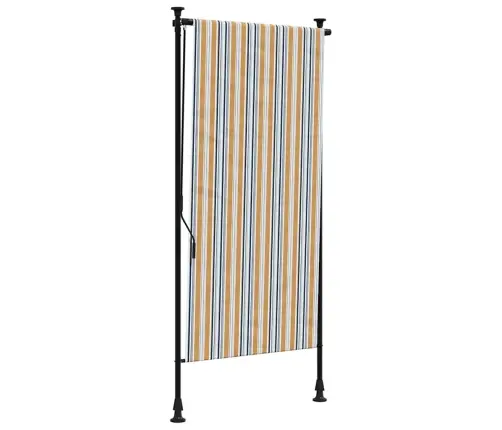 Āra Ruļļu Žalūzija, 120X270Cm, Dzeltena, Balta, Audums, Tērauds Vidaxl