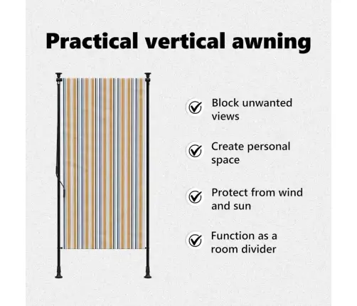 Āra Ruļļu Žalūzija, 120X270Cm, Dzeltena, Balta, Audums, Tērauds Vidaxl