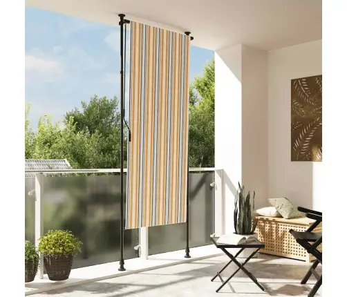 Āra Ruļļu Žalūzija, 120X270Cm, Dzeltena, Balta, Audums, Tērauds Vidaxl