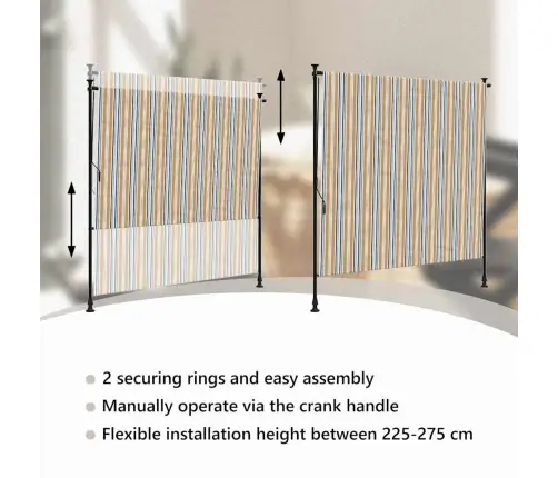 Väliruloo, Kollane Ja Valge, 150 X 270 cm Kangas Ja Teras