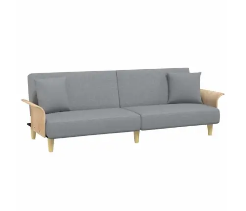 Dvivietė Sofa-Lova Su Pagalvėmis Ir Pakoja, Pilka, Aksomas