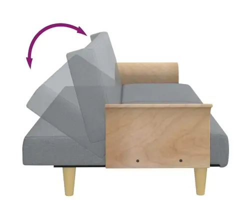 Dvivietė Sofa-Lova Su Pagalvėmis Ir Pakoja, Pilka, Aksomas