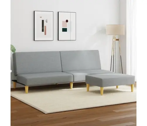 Dvivietė Sofa-Lova Su Pakoja, Šviesiai Pilkos Spalvos, Audinys