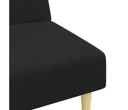 2-Vietīga Dīvāngulta Ar Kāju Balstu, Melns Audums Vidaxl