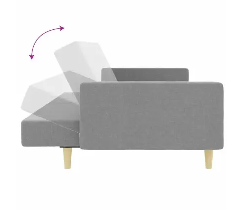 2-Vietīga Dīvāngulta Ar Kāju Balstu, Gaiši Pelēks Audums Vidaxl