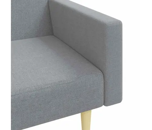 2-Vietīga Dīvāngulta Ar Kāju Balstu, Gaiši Pelēks Audums Vidaxl