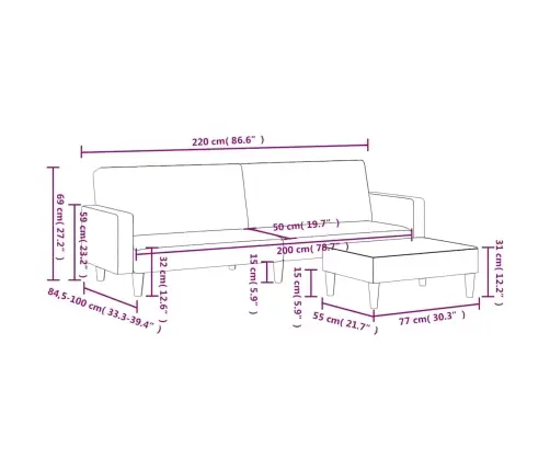 Dvivietė Sofa-Lova Su Pakoja, Juodos Spalvos, Audinys