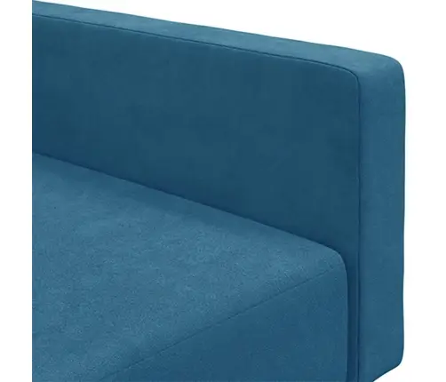 2-Vietīga Dīvāngulta Ar Kāju Balstu, Zils Samts Vidaxl