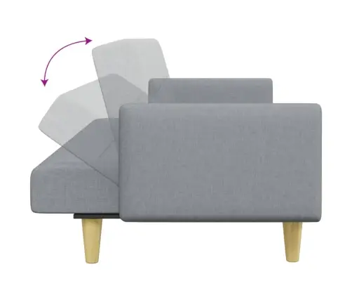 2-Vietīga Dīvāngulta Ar Kāju Balstu, Gaiši Pelēks Audums Vidaxl