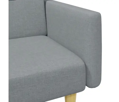 2-Vietīga Dīvāngulta Ar Kāju Balstu, Gaiši Pelēks Audums Vidaxl