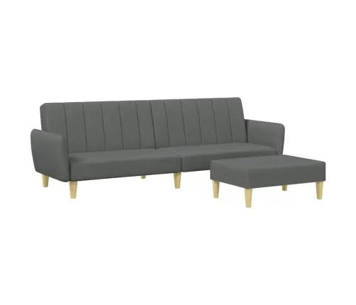Dvivietė Sofa-Lova Su Pakoja, Tamsiai Pilkos Spalvos, Audinys