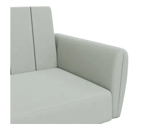 2-Vietīga Dīvāngulta Ar Kāju Balstu, Gaiši Pelēks Samts Vidaxl