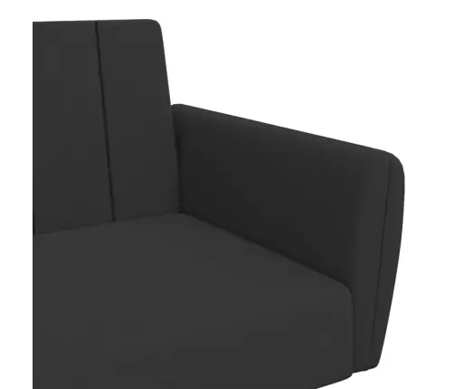 2-Vietīga Dīvāngulta Ar Kāju Balstu, Melns Samts Vidaxl