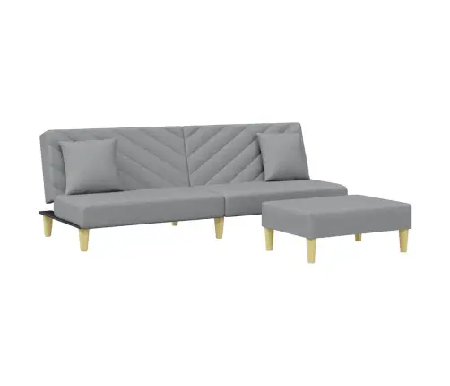 Dvivietė Sofa-Lova Su Pagalvėmis Ir Pakoja, Pilka, Audinys