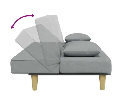 Dvivietė Sofa-Lova Su Pagalvėmis Ir Pakoja, Pilka, Audinys