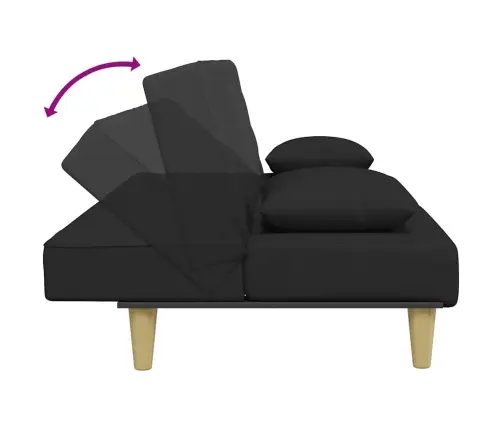 2-Kohaline Diivanvoodi, Patjade Ja Jalapingiga, Must, Kangas