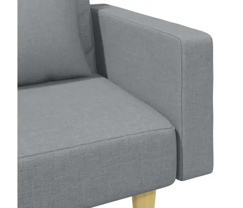 2-Vietīga Dīvāngulta Ar Spilveniem Un Kāju Balstu, Gaiši Pelēks Vidaxl