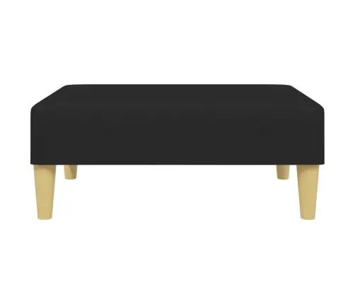 2-Vietīga Dīvāngulta Ar Spilveniem Un Kāju Balstu, Melns Audums Vidaxl