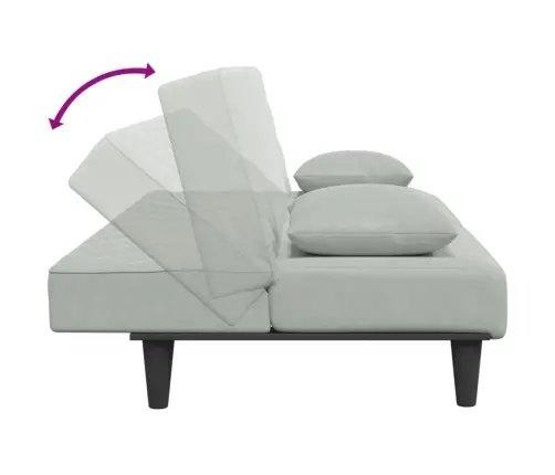 2-Osaline Diivanikomplekt Patjadega, Helehall, Samet